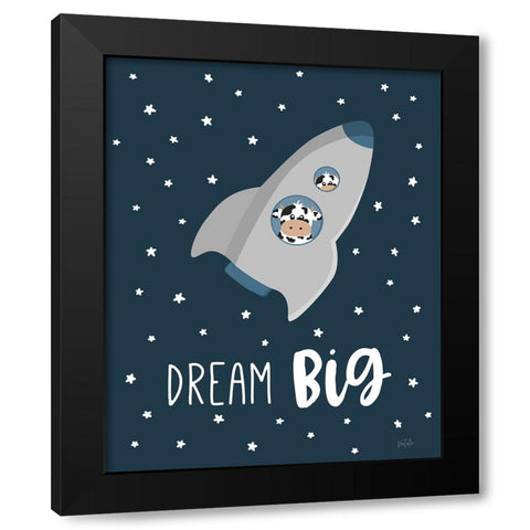 Cow in Space I Black Modern Wood Framed Art Print by Carpentieri, Natalie