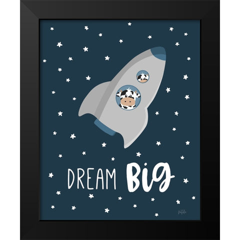Cow in Space I Black Modern Wood Framed Art Print by Carpentieri, Natalie