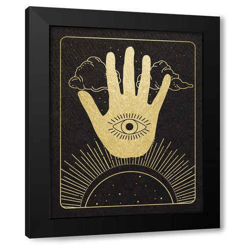 Celestial Palm Black Modern Wood Framed Art Print by Santiago, Daniela