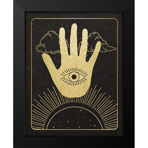 Celestial Palm Black Modern Wood Framed Art Print by Santiago, Daniela