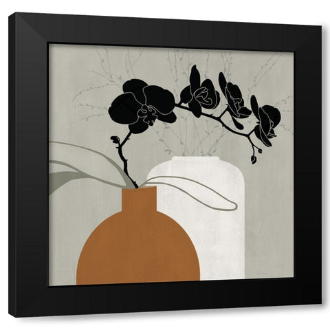 Orchid Style Black Modern Wood Framed Art Print by Robinson, Carol