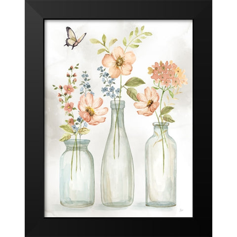 Summer Trio I Black Modern Wood Framed Art Print by Nan