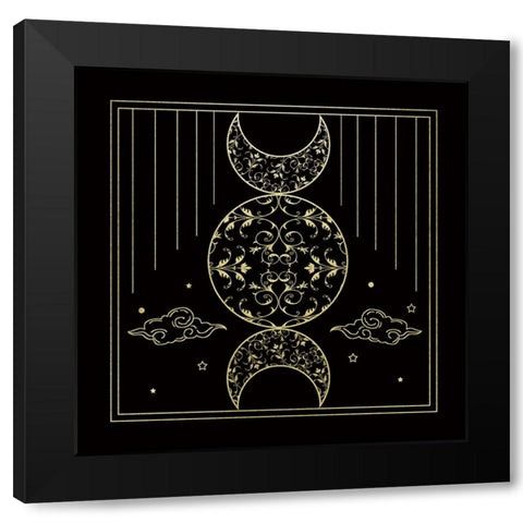 Mythical Moon I Black Modern Wood Framed Art Print by Santiago, Daniela