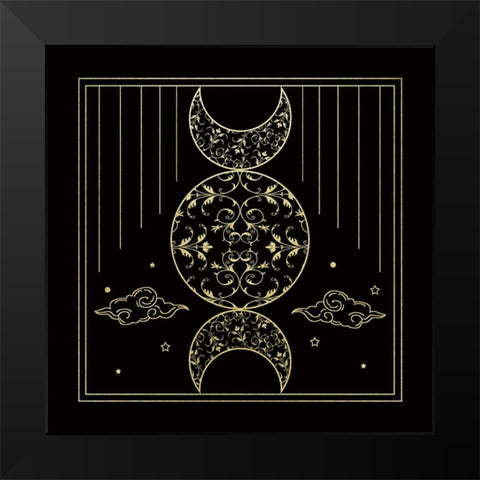 Mythical Moon I Black Modern Wood Framed Art Print by Santiago, Daniela