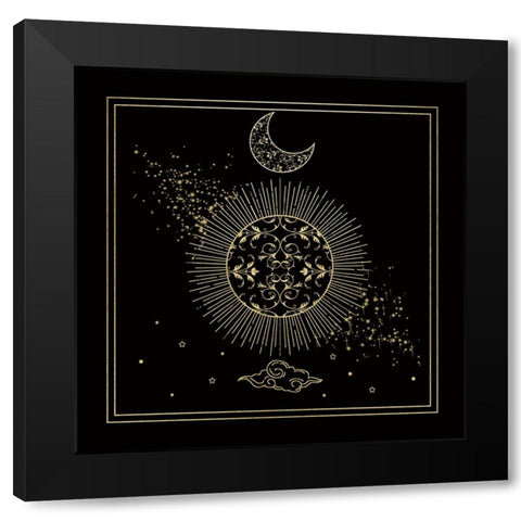 Mythical Moon II Black Modern Wood Framed Art Print by Santiago, Daniela