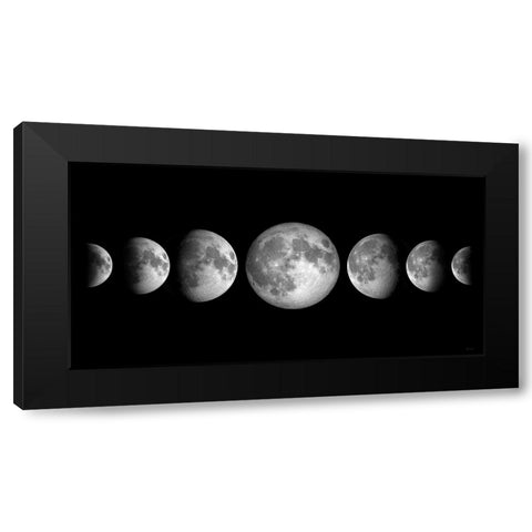 Lunar Phases Black Modern Wood Framed Art Print by Santiago, Daniela