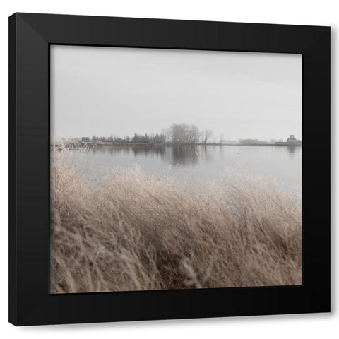 Distant Farm Black Modern Wood Framed Art Print by Robinson, Carol