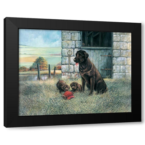 Playful Instincts Black Modern Wood Framed Art Print by Manning, Ruane