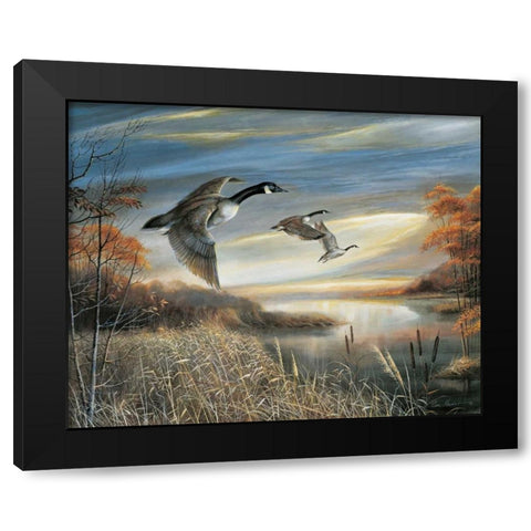 Migration South Black Modern Wood Framed Art Print with Double Matting by Manning, Ruane