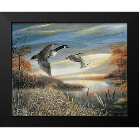 Migration South Black Modern Wood Framed Art Print by Manning, Ruane