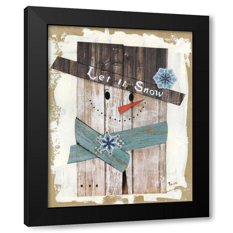 Let It Snow Black Modern Wood Framed Art Print by Tava, Janet