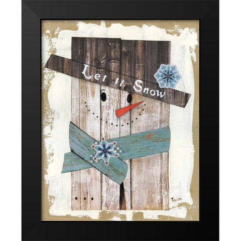 Let It Snow Black Modern Wood Framed Art Print by Tava, Janet