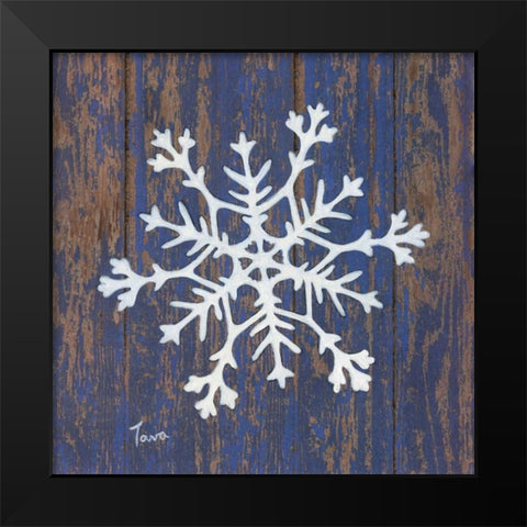 Stencil Snowflake Black Modern Wood Framed Art Print by Tava, Janet