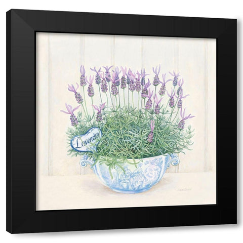 Lavender Black Modern Wood Framed Art Print with Double Matting by Searle, Anne