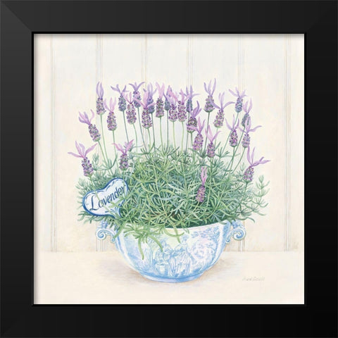Lavender Black Modern Wood Framed Art Print by Searle, Anne