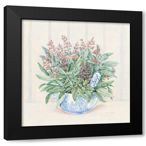 Sage Black Modern Wood Framed Art Print by Searle, Anne