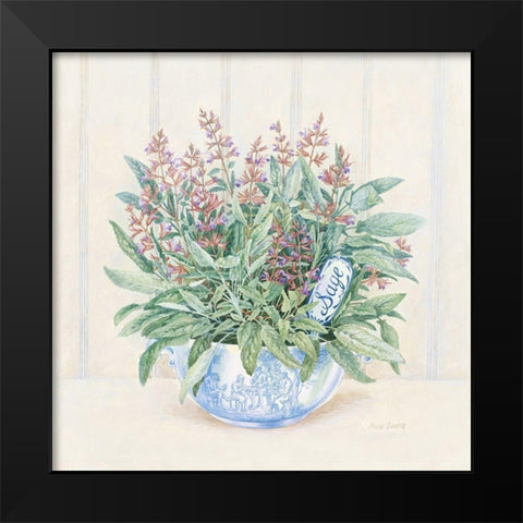 Sage Black Modern Wood Framed Art Print by Searle, Anne