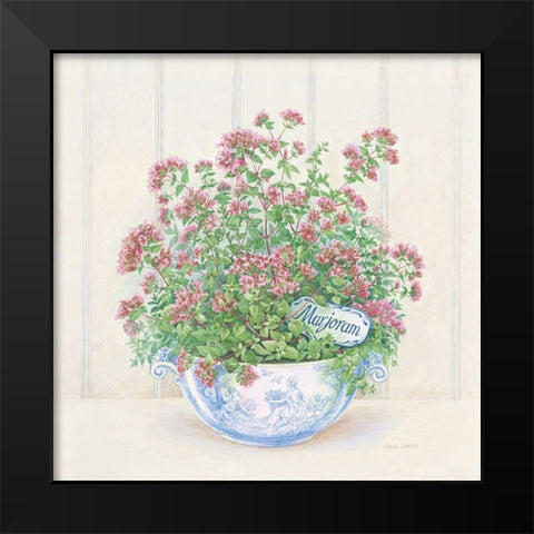 Marjoram Black Modern Wood Framed Art Print by Searle, Anne