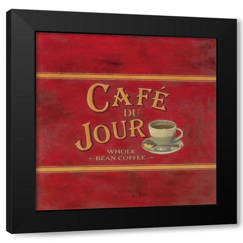 Cafe du Jour Black Modern Wood Framed Art Print by Alderson, Lisa