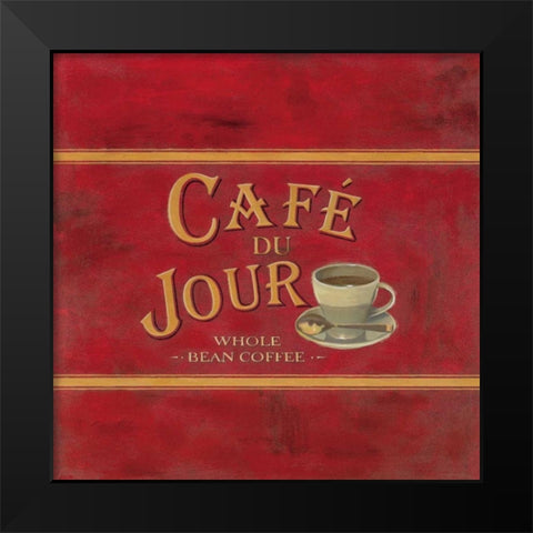 Cafe du Jour Black Modern Wood Framed Art Print by Alderson, Lisa