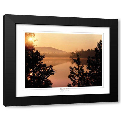 Golden Dawn Black Modern Wood Framed Art Print with Double Matting by Jones, Mike
