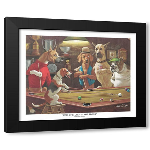 Hey! One Leg on the Floor Black Modern Wood Framed Art Print by Sarnoff, Arthur