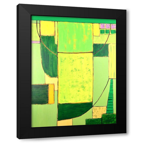 Land Plan - Spring Black Modern Wood Framed Art Print by Segrest, Jane