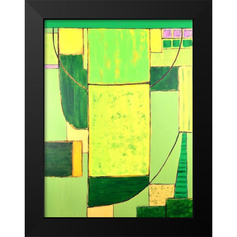 Land Plan - Spring Black Modern Wood Framed Art Print by Segrest, Jane