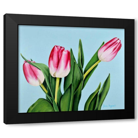 Spring Tulips Black Modern Wood Framed Art Print by Segrest, Jane
