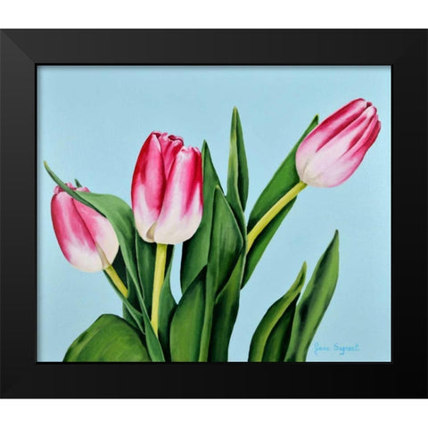 Spring Tulips Black Modern Wood Framed Art Print by Segrest, Jane