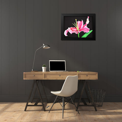 Pink Lily Black Modern Wood Framed Art Print by Segrest, Jane