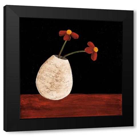 Playful Posies I Black Modern Wood Framed Art Print with Double Matting by Anderson-Tapp, Jocelyne