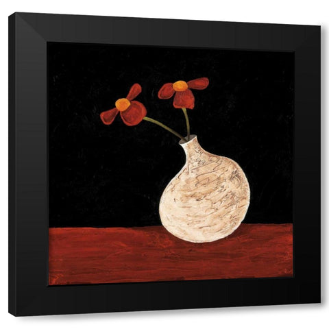 Playful Posies II Black Modern Wood Framed Art Print with Double Matting by Anderson-Tapp, Jocelyne