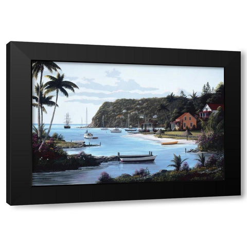 Island Paradise Black Modern Wood Framed Art Print with Double Matting by Saunders, Bill