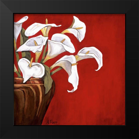 Callas on Red Black Modern Wood Framed Art Print by Parr, Ann