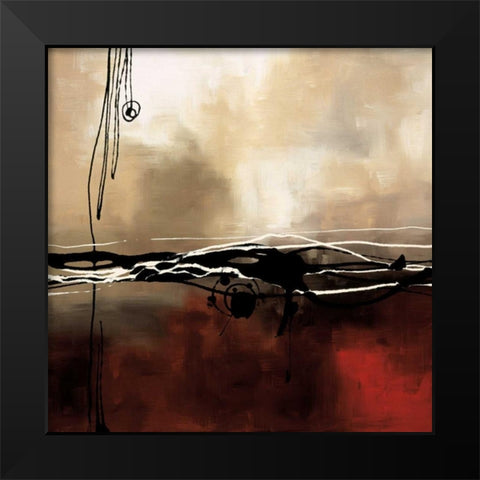 Symphony in Red and Khaki I Black Modern Wood Framed Art Print by Maitland, Laurie