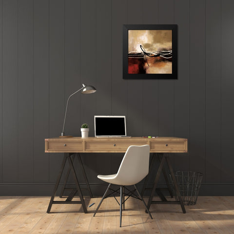 Symphony in Red and Khaki II Black Modern Wood Framed Art Print by Maitland, Laurie