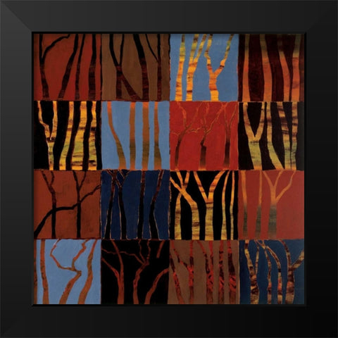 Red Trees II Black Modern Wood Framed Art Print by Altschuler, Gail