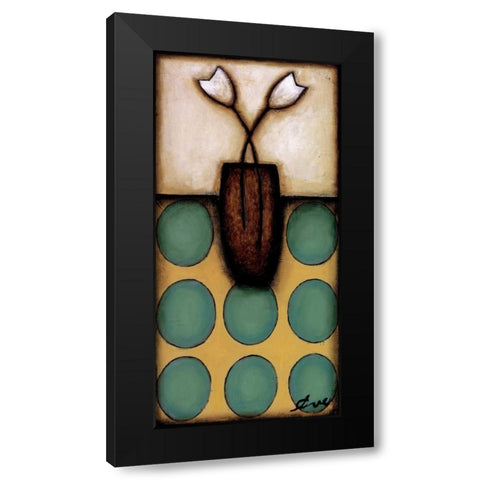 Circles Black Modern Wood Framed Art Print by Eve