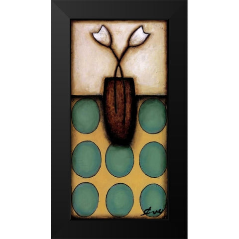 Circles Black Modern Wood Framed Art Print by Eve