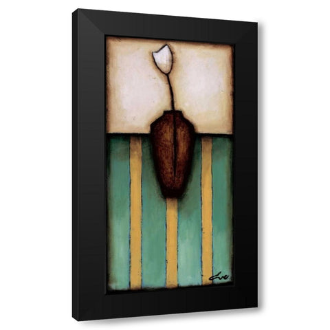 Stripes Black Modern Wood Framed Art Print by Eve