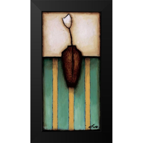 Stripes Black Modern Wood Framed Art Print by Eve