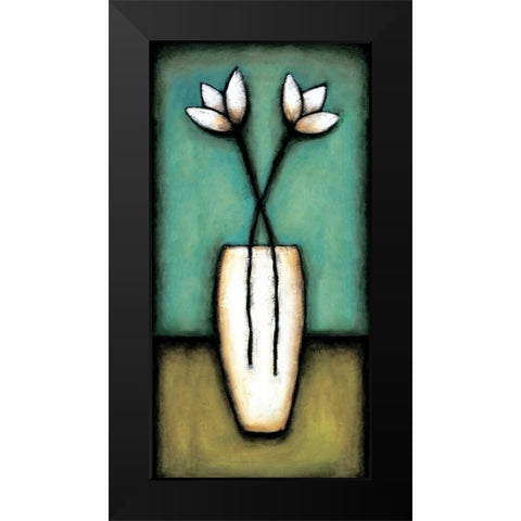 Water Blossoms I Black Modern Wood Framed Art Print by Eve