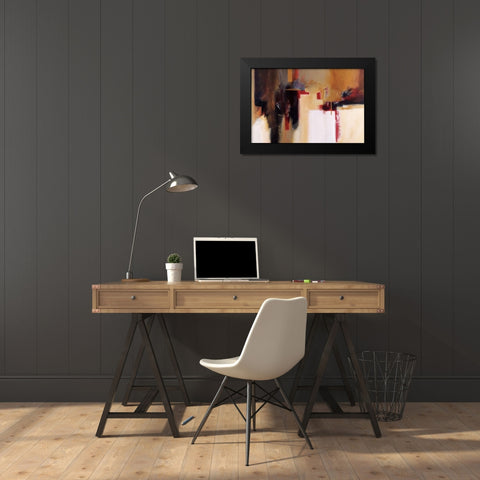 Oriental Green Black Modern Wood Framed Art Print by Barnes, Natasha