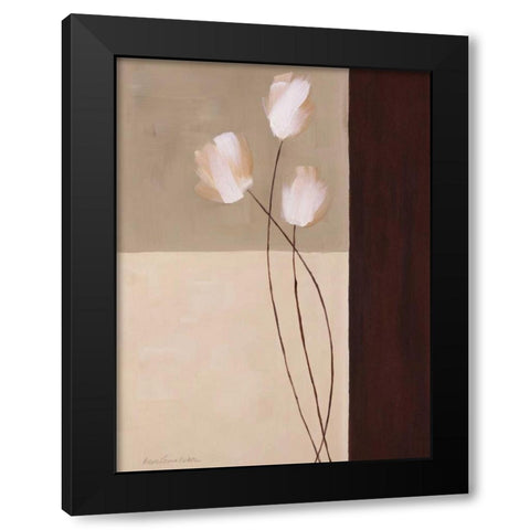 Floral Whispers I Black Modern Wood Framed Art Print with Double Matting by Parker, Karen Lorena