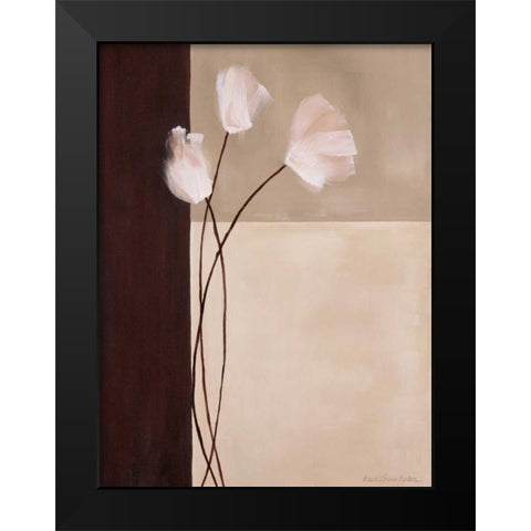 Floral Whispers II Black Modern Wood Framed Art Print by Parker, Karen Lorena