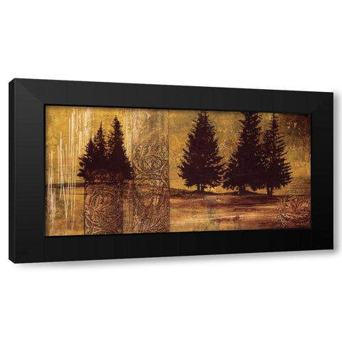 Forest Silhouettes II Black Modern Wood Framed Art Print with Double Matting by Thompson, Linda