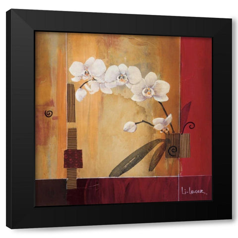 Orchid Lines II Black Modern Wood Framed Art Print by Li-Leger, Don