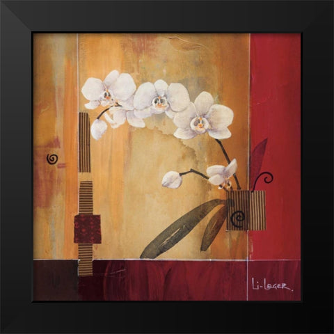 Orchid Lines II Black Modern Wood Framed Art Print by Li-Leger, Don