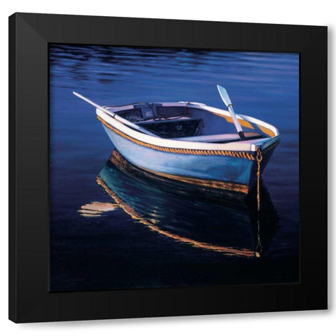 Harbor Glow Black Modern Wood Framed Art Print by Swimm, Tom